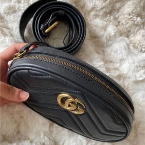 Used, in very mint condition Gucci matelasse GG Marmont Belt Bag With Strap